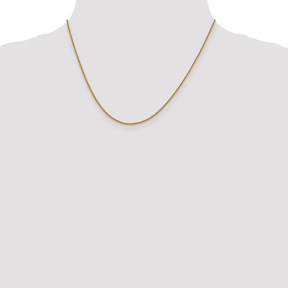 18 Inch 14K 1mm D/C Quadra Wheat Chain Necklace