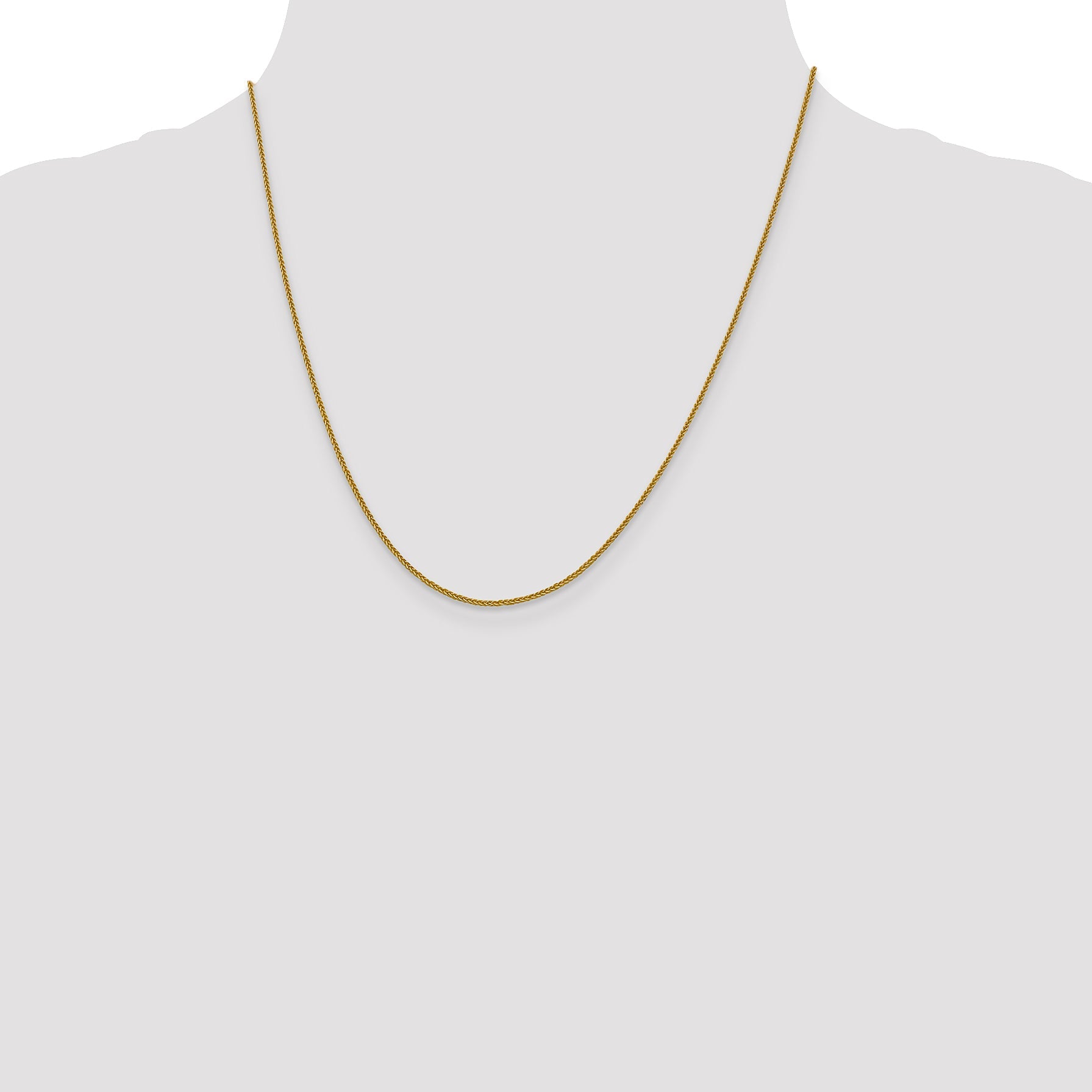 20 Inch 14K 1mm D/C Quadra Wheat Chain Necklace