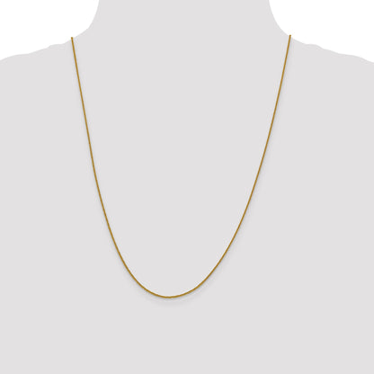 24 Inch 14K 1mm D/C Quadra Wheat Chain Necklace