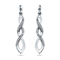 0.1 CT. T.W. Diamond Cascading Drop Earrings in Sterling Silver