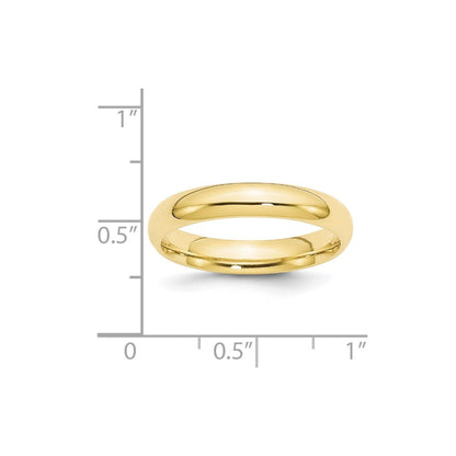 10k Yellow Gold 4mm Standard Weight Comfort Fit Wedding Band Ring