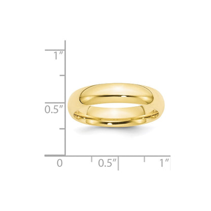 10k Yellow Gold 5mm Standard Weight Comfort Fit Wedding Band Ring