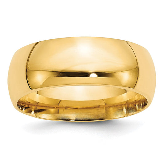 10k Yellow Gold 8mm Standard Weight Comfort Fit Wedding Band Ring