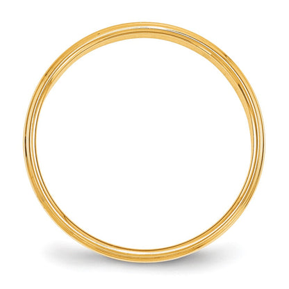 10k Yellow Gold 4mm Flat with Step Edge Wedding Band Ring