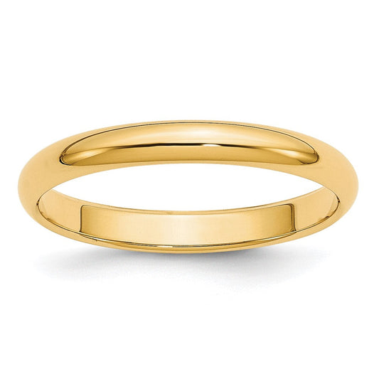 10k Yellow Gold 3mm Half Round Wedding Band Ring
