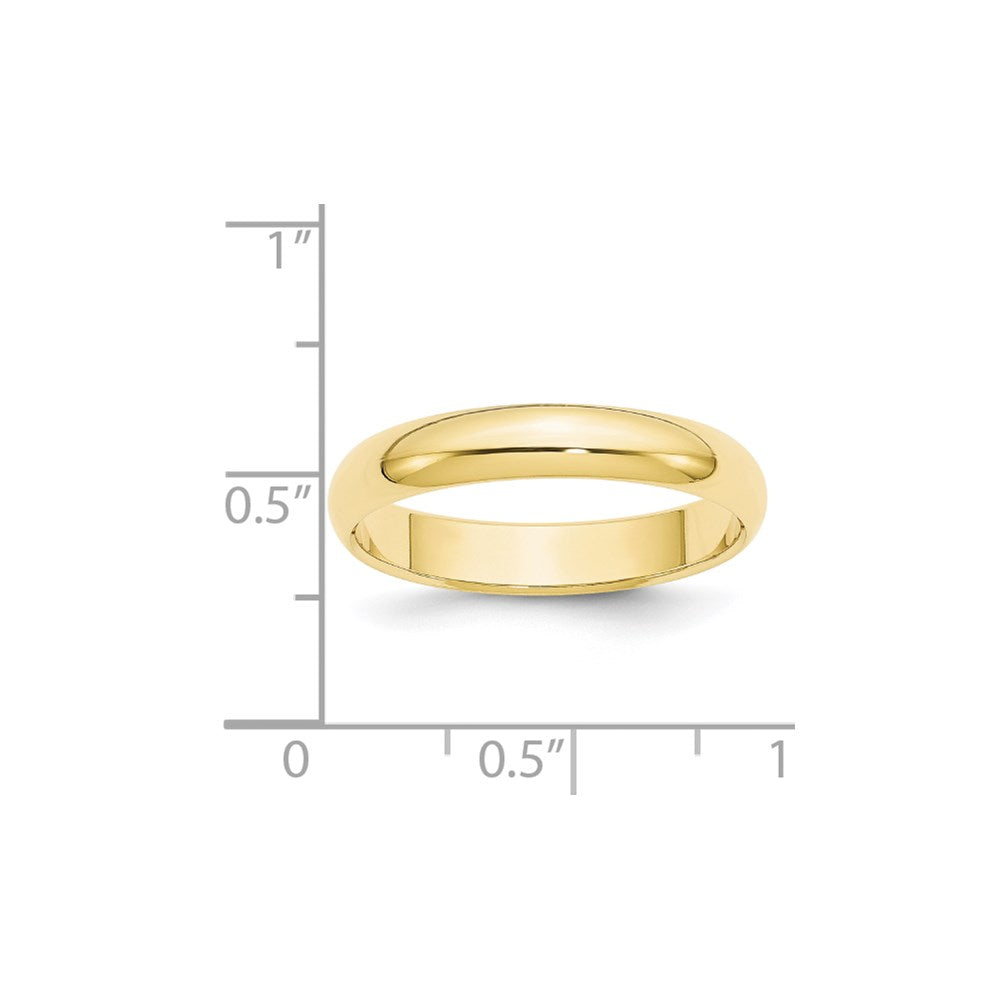 10k Yellow Gold 4mm Half Round Wedding Band Ring
