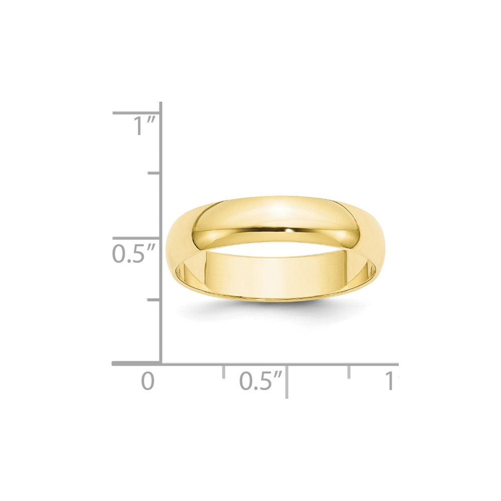 10K Yellow Gold 5mm Lightweight Half Round Wedding Band Size 5.5