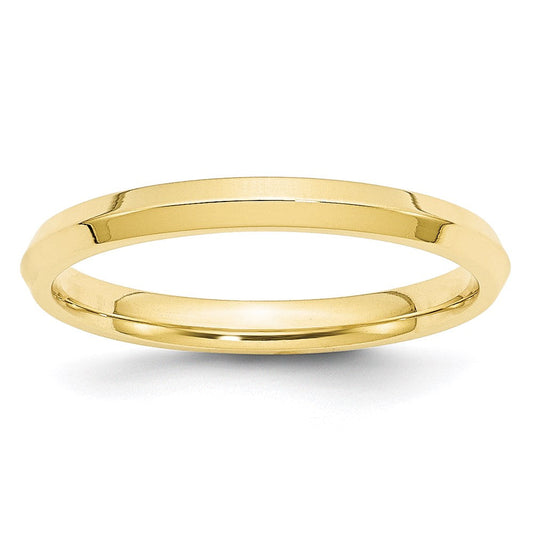 10k Yellow Gold 2.5mm Knife Edge Comfort Fit Wedding Band Ring