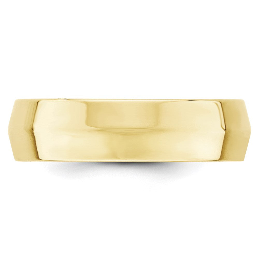 10k Yellow Gold 6mm Knife Edge Comfort Fit Wedding Band Ring