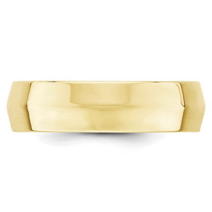 10k Yellow Gold 6mm Knife Edge Comfort Fit Wedding Band Ring