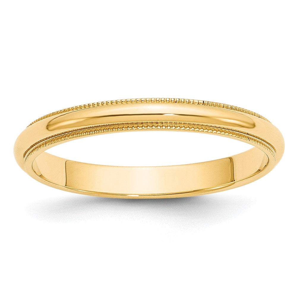 10k Yellow Gold 3mm Milgrain Half Round Wedding Band Ring