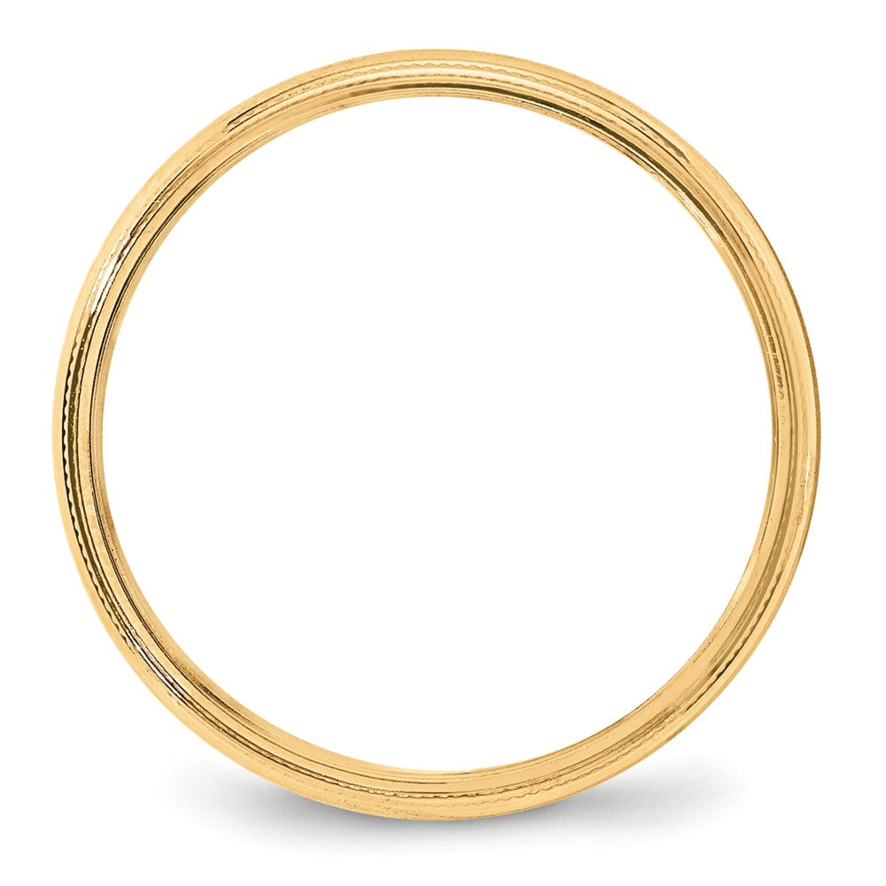 10k Yellow Gold 4mm Lightweight Milgrain Half Round Wedding Band Ring
