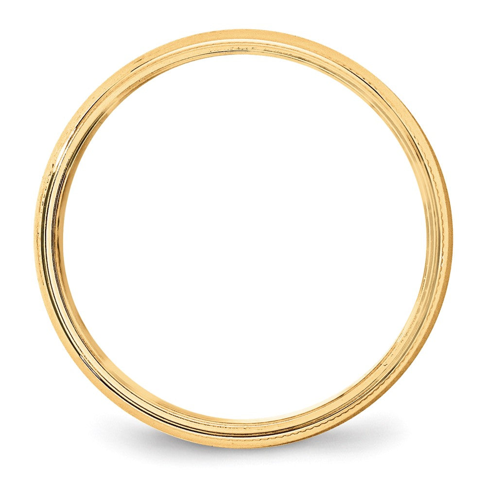 10k Yellow Gold 5mm Lightweight Milgrain Half Round Wedding Band Ring