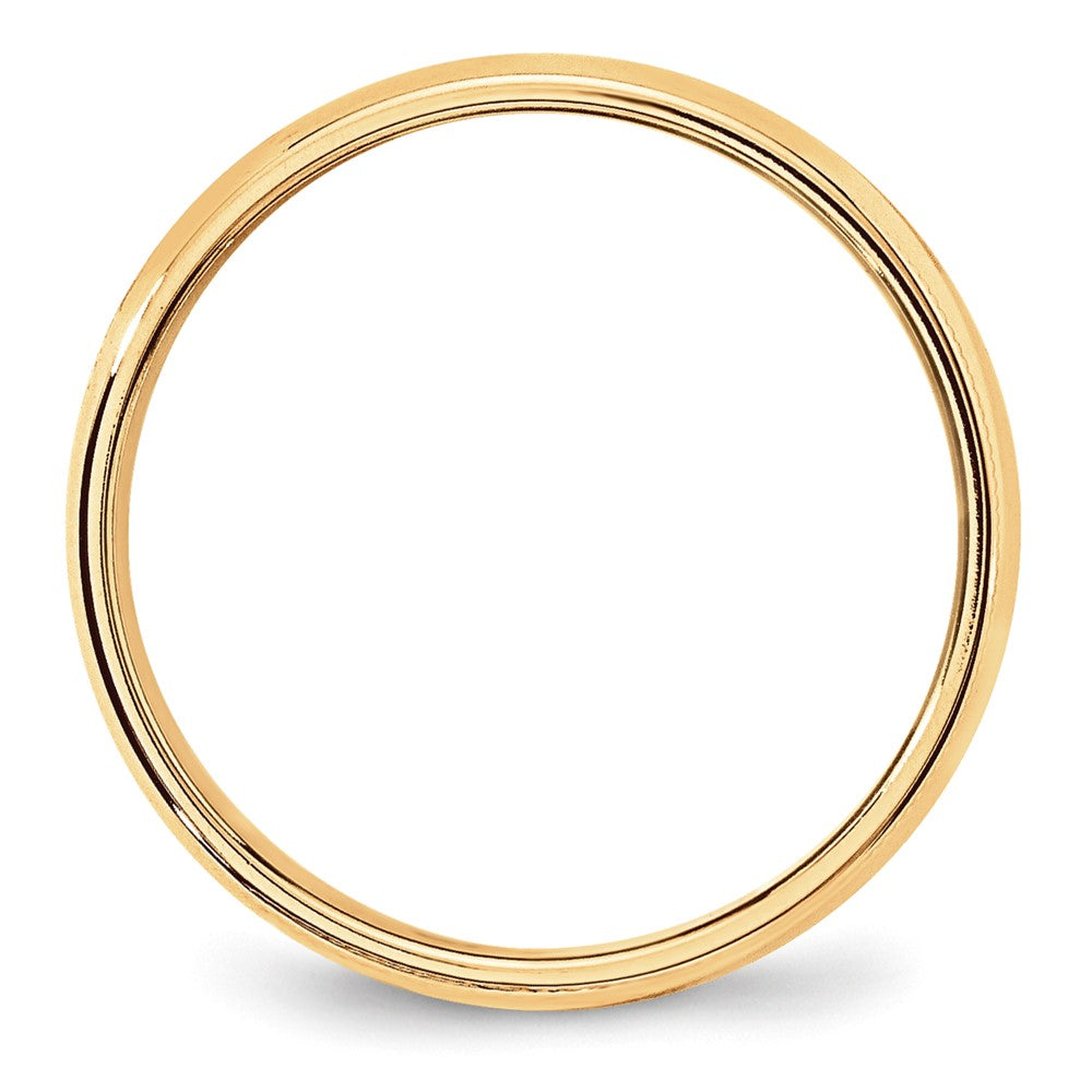 10k Yellow Gold 6mm Lightweight Milgrain Half Round Wedding Band Ring