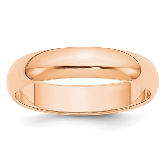 10k Rose Gold 5mm Half Round Wedding Band Ring