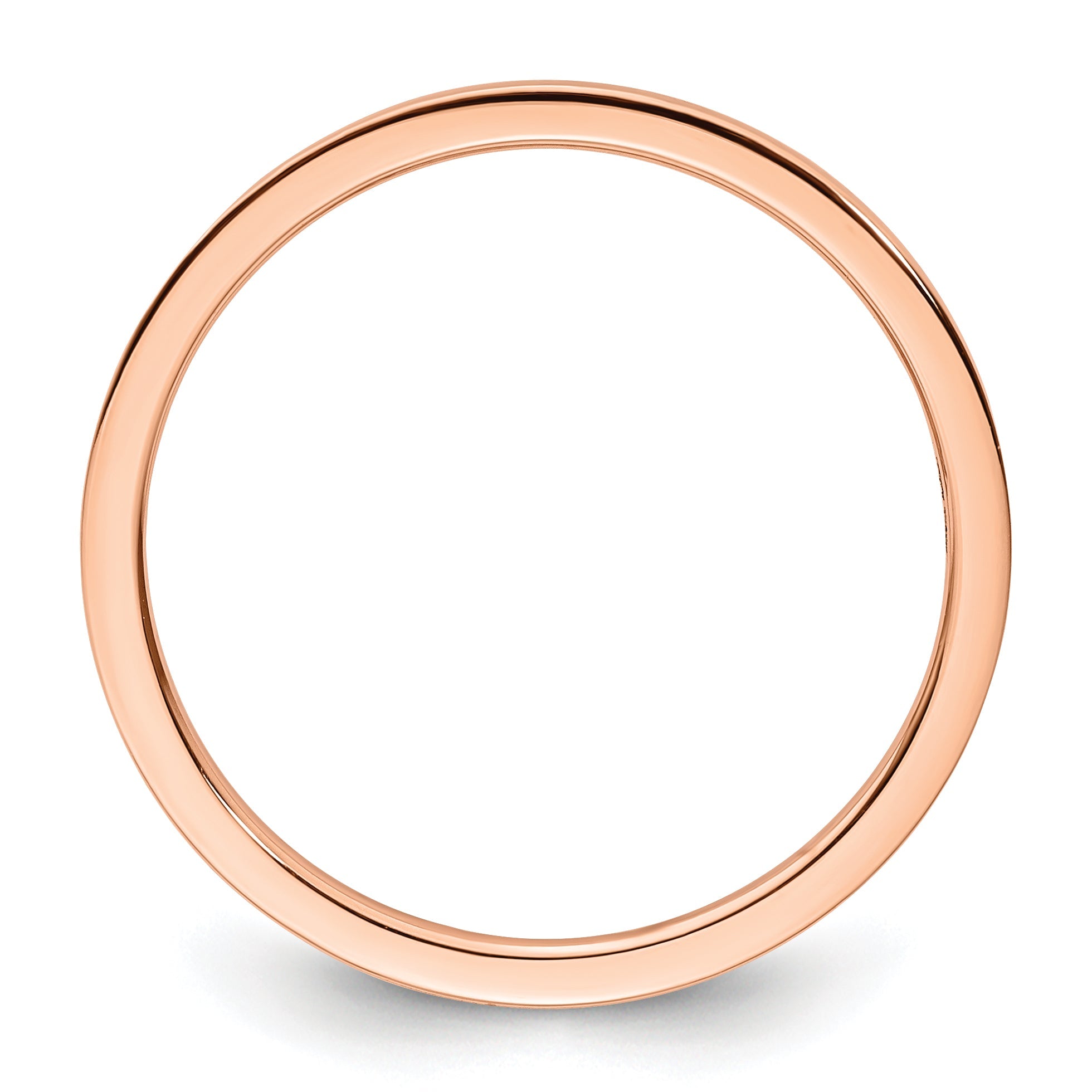 10K Rose Gold 10K 1.2mm Flat Polished Stackable Band Size 5.5
