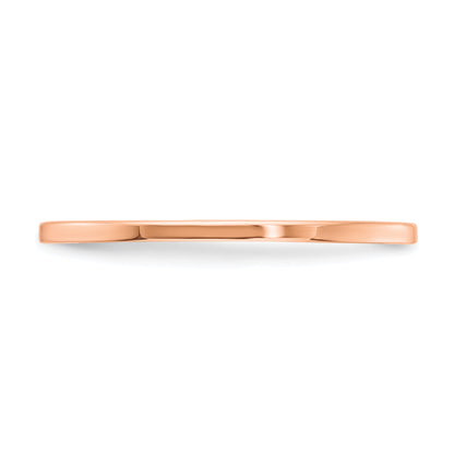 10K Rose Gold 10K 1.2mm Flat Polished Stackable Band Size 5.5
