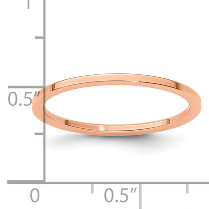 10K Rose Gold 10K 1.2mm Flat Polished Stackable Band Size 5.5