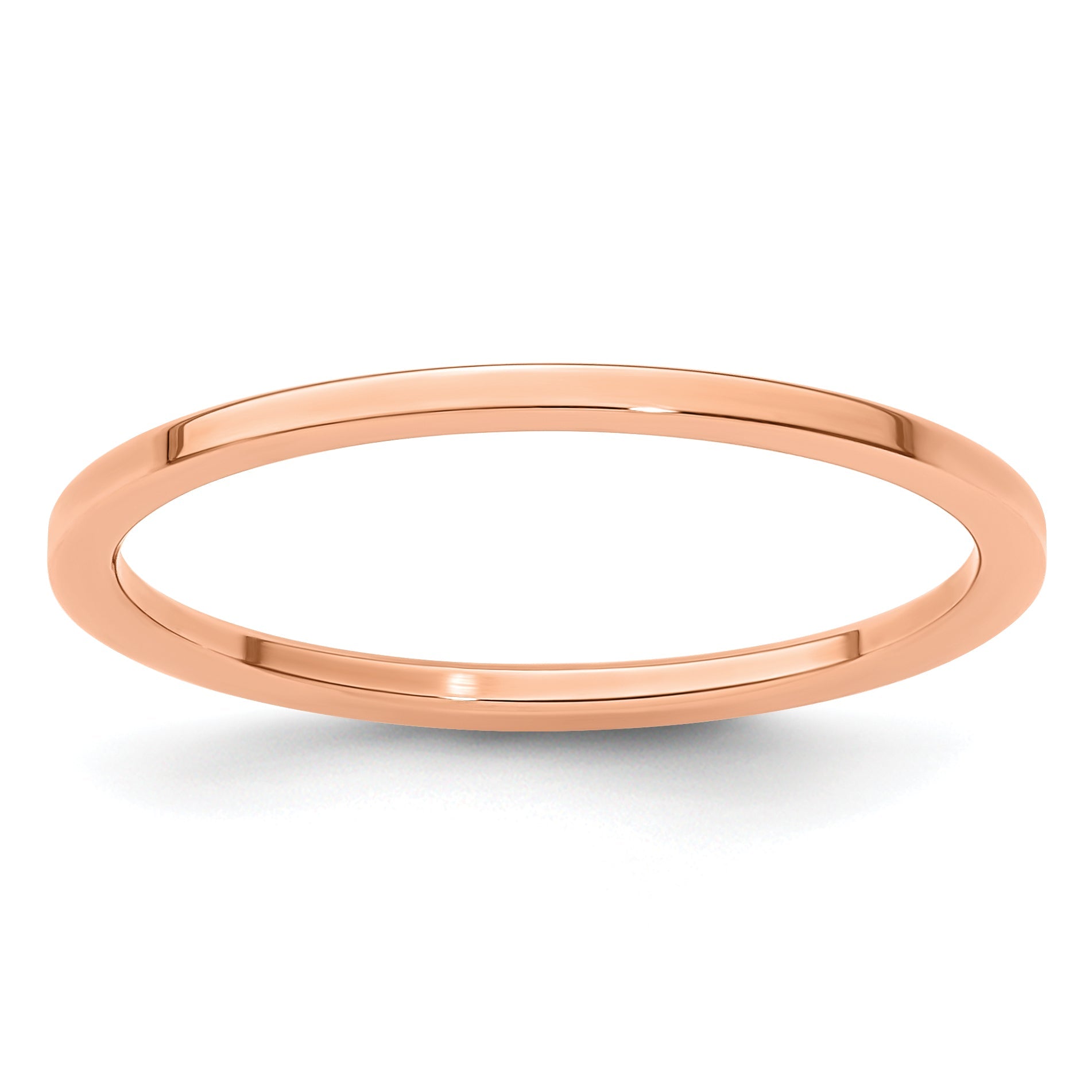 10K Rose Gold 10K 1.2mm Flat Polished Stackable Band Size 5.5