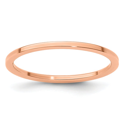 10K Rose Gold 10K 1.2mm Flat Polished Stackable Band Size 5.5