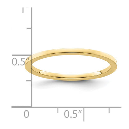 10K Yellow Gold 10K 1.2mm Flat Polished Stackable Band Size 10
