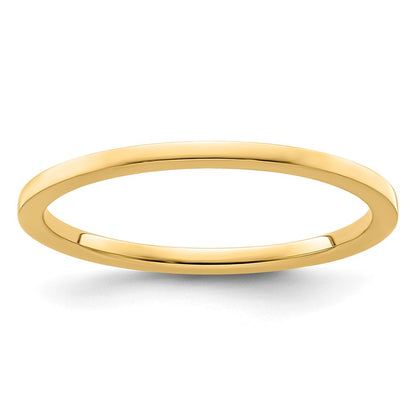 10K Yellow Gold 10K 1.2mm Flat Polished Stackable Band Size 10