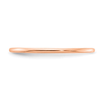 10K Rose Gold 10K 1.2mm Half Round Polished Stackable Band Size 8