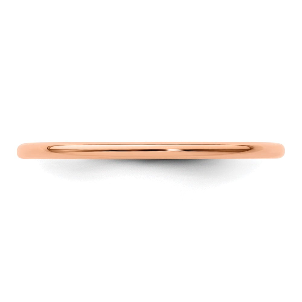 10K Rose Gold 10K 1.2mm Half Round Polished Stackable Band Size 8