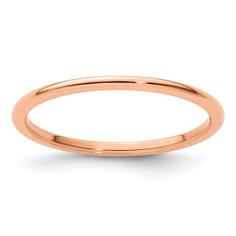 10K Rose Gold 10K 1.2mm Half Round Polished Stackable Band Size 8