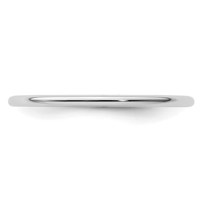 10K White Gold 10K 1.2mm Half Round Polished Stackable Band Size 10