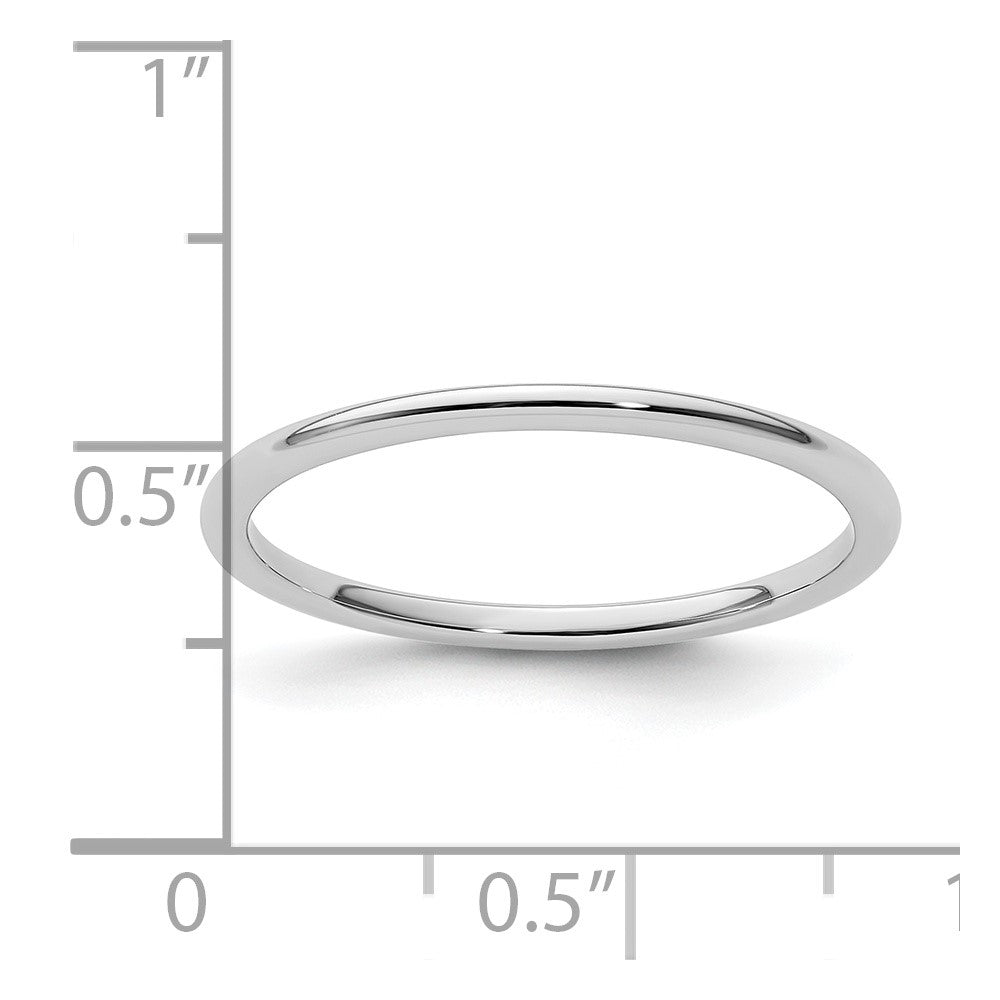 10K White Gold 10K 1.2mm Half Round Polished Stackable Band Size 4