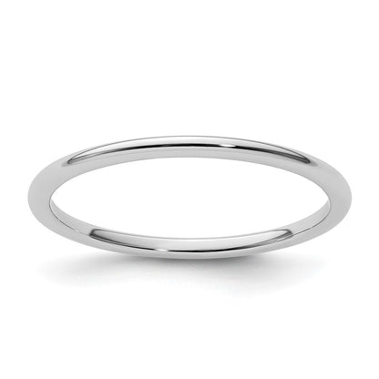 10K White Gold 10K 1.2mm Half Round Polished Stackable Band Size 10