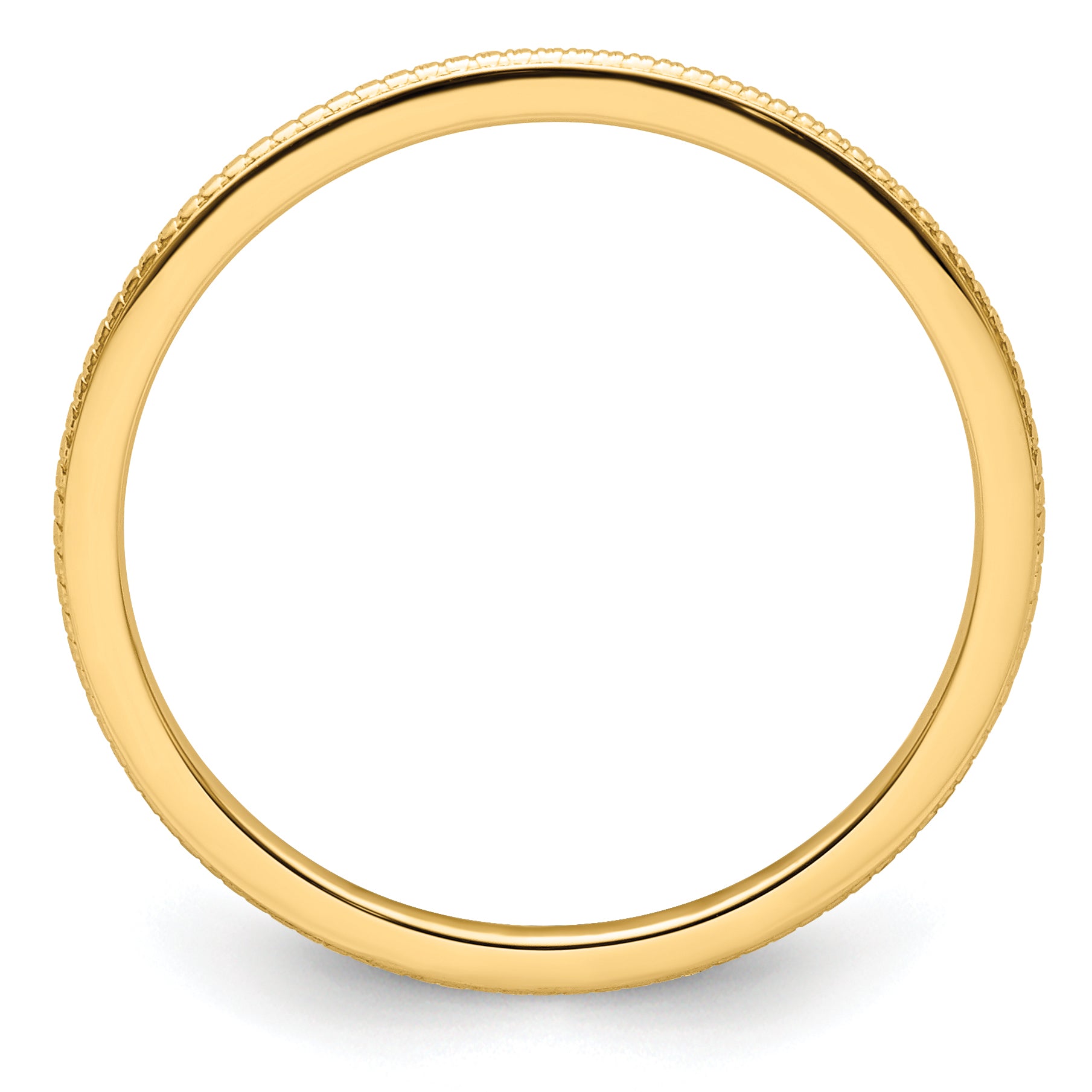 10K Yellow Gold 10K 1.2mm Beaded Stackable Band Size 4.5