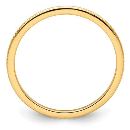 10K Yellow Gold 10K 1.2mm Beaded Stackable Band Size 9.5