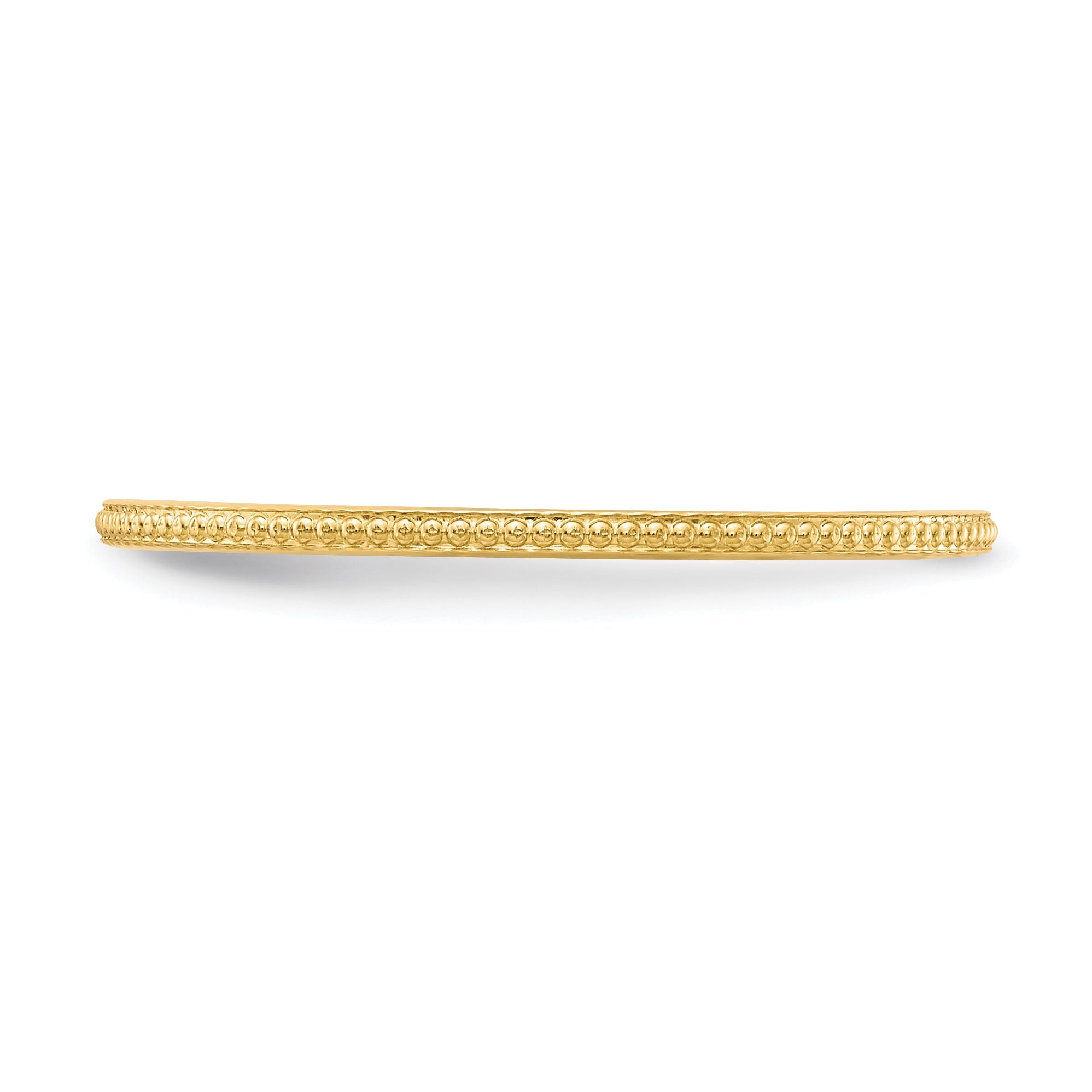 10K Yellow Gold 10K 1.2mm Beaded Stackable Band Size 7.5