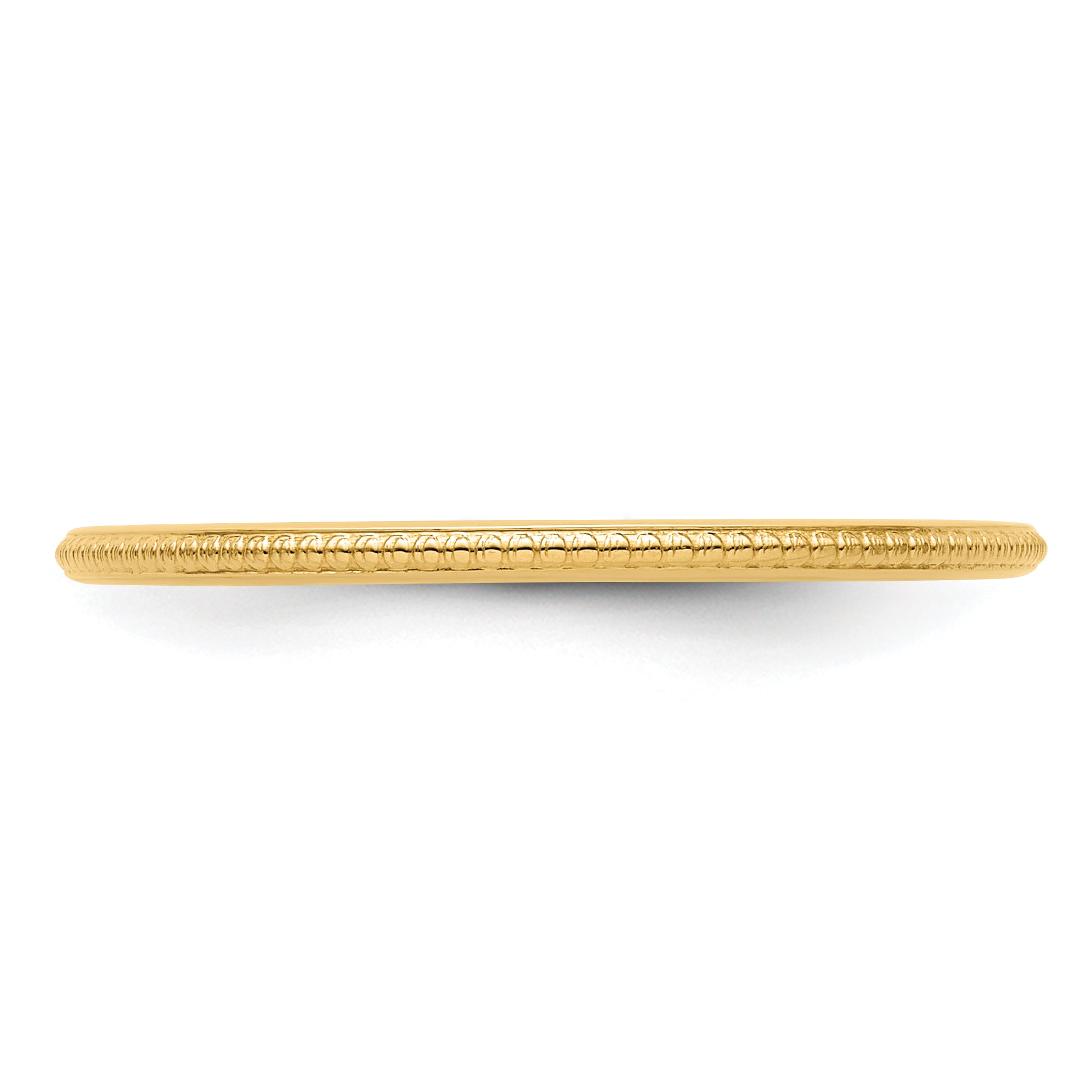 10K Yellow Gold 10K 1.2mm Beaded Stackable Band Size 4.5