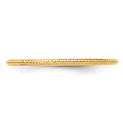 10K Yellow Gold 10K 1.2mm Beaded Stackable Band Size 7.5