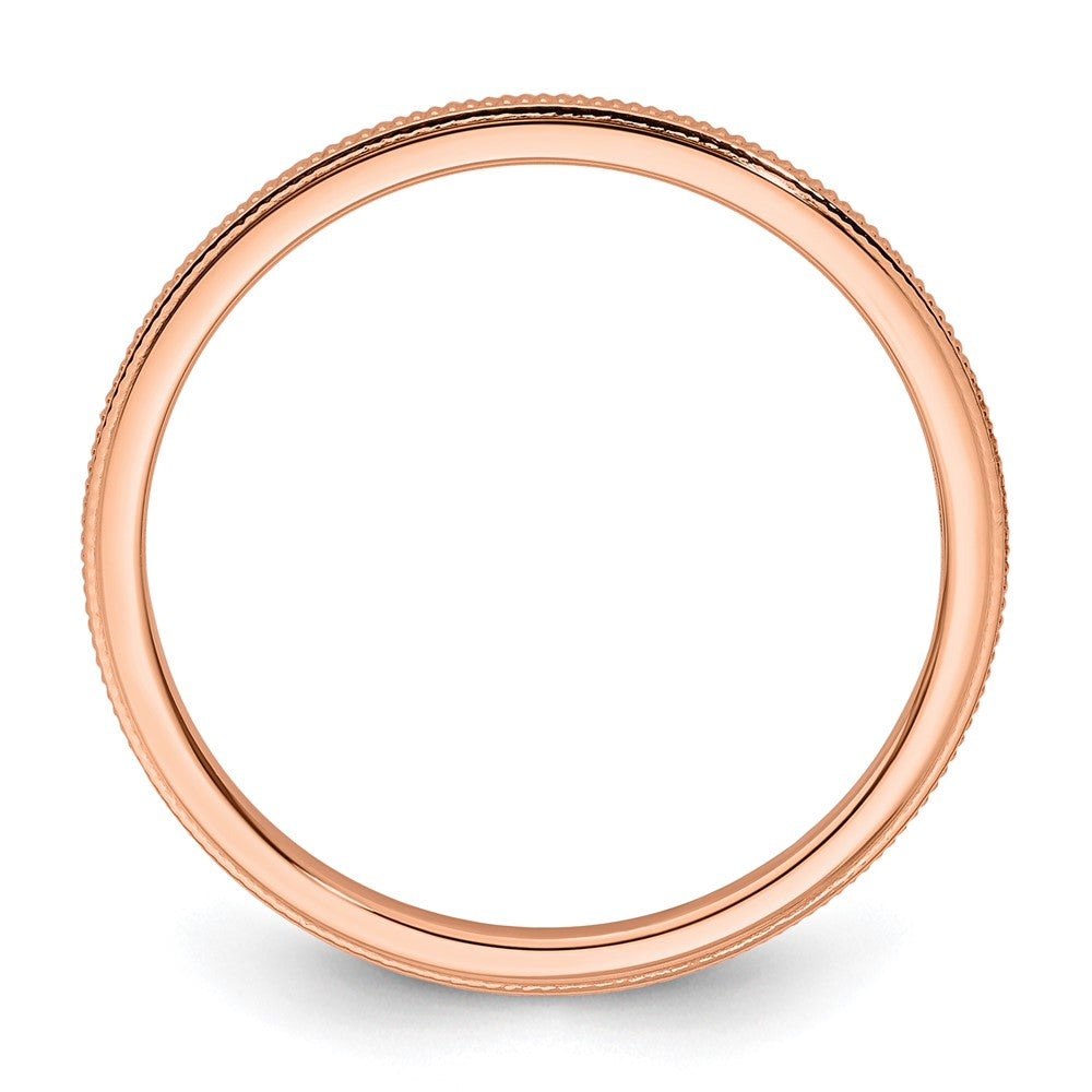 10K Rose Gold 10K 1.2mm Milgrain Stackable Band Size 8.5