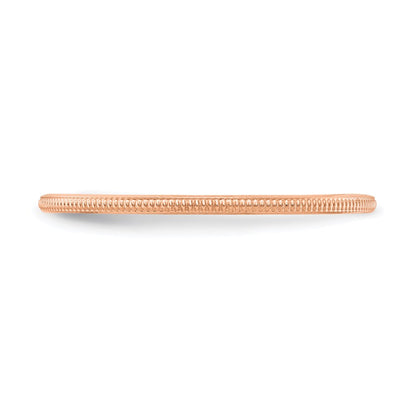 10K Rose Gold 10K 1.2mm Milgrain Stackable Band Size 8.5