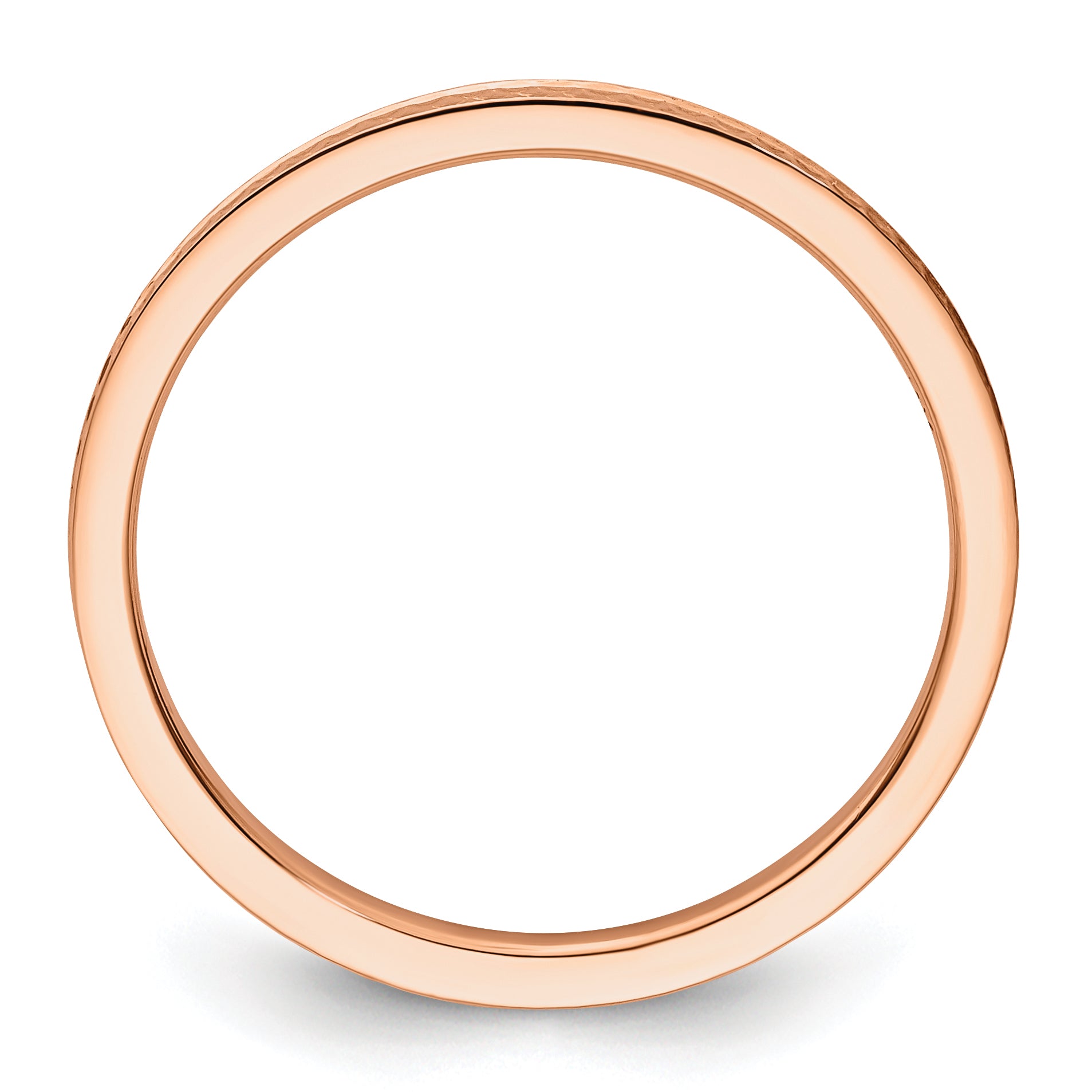10K Rose Gold 10K 1.2mm Criss-Cross Pattern Stackable Band Size 10