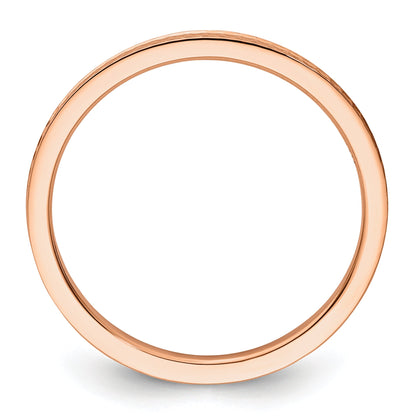10K Rose Gold 10K 1.2mm Criss-Cross Pattern Stackable Band Size 10