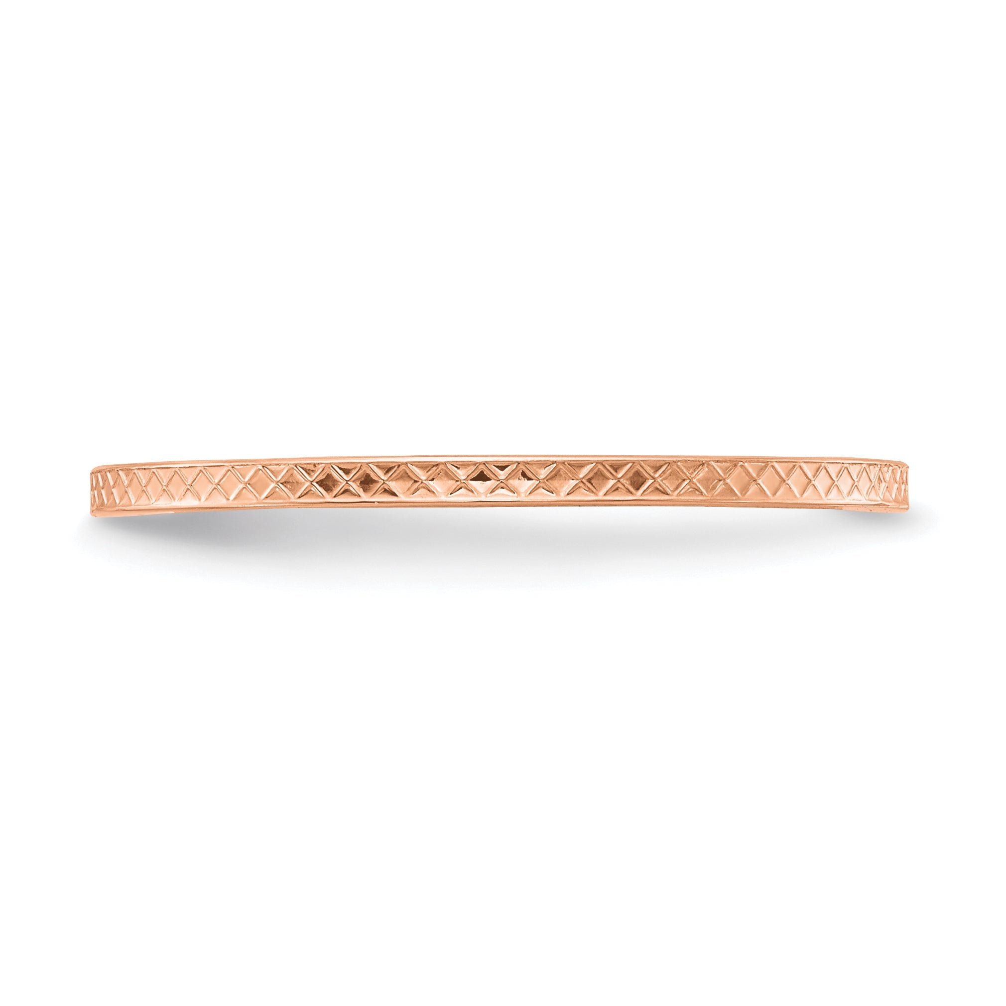 10K Rose Gold 10K 1.2mm Criss-Cross Pattern Stackable Band Size 10