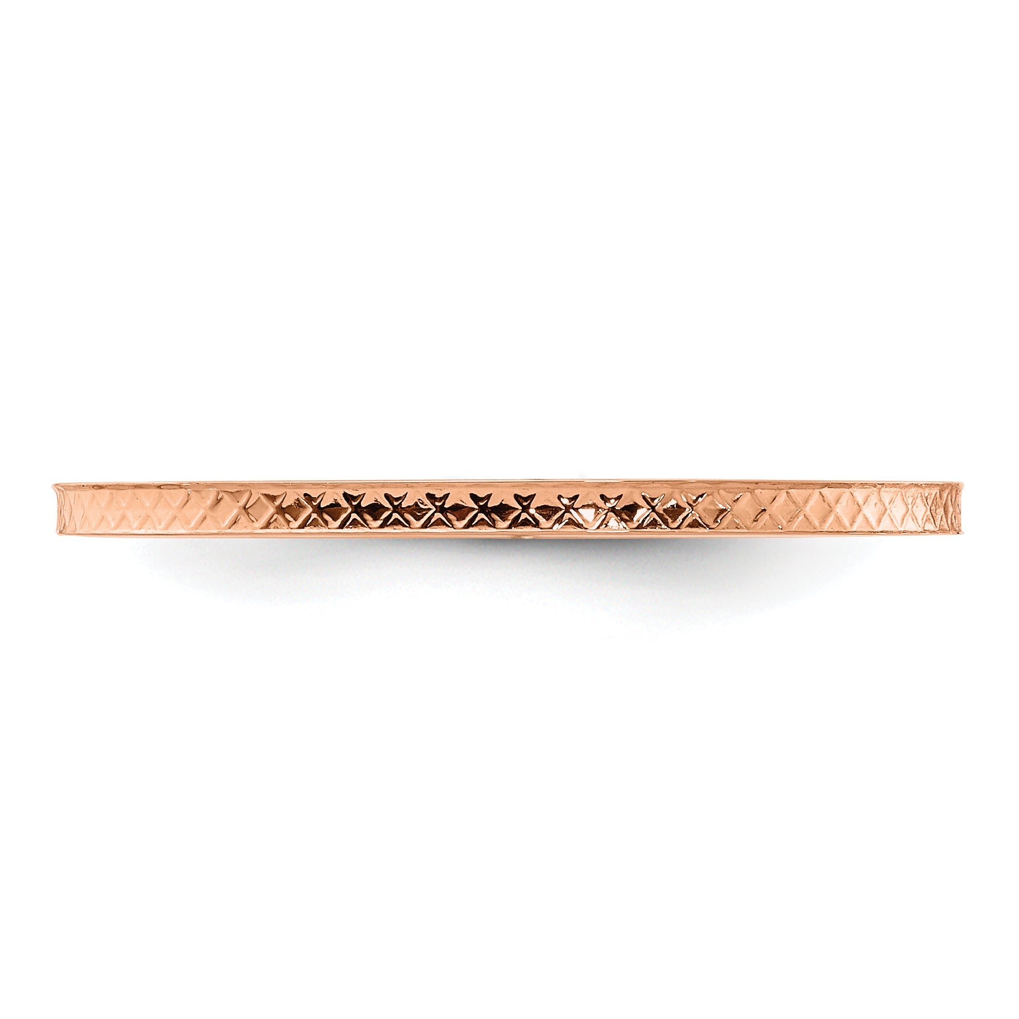 10K Rose Gold 10K 1.2mm Criss-Cross Pattern Stackable Band Size 10