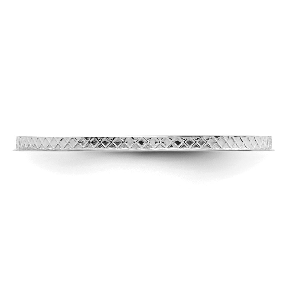 10K White Gold 10K 1.2mm Criss-Cross Pattern Stackable Band Size 5.5