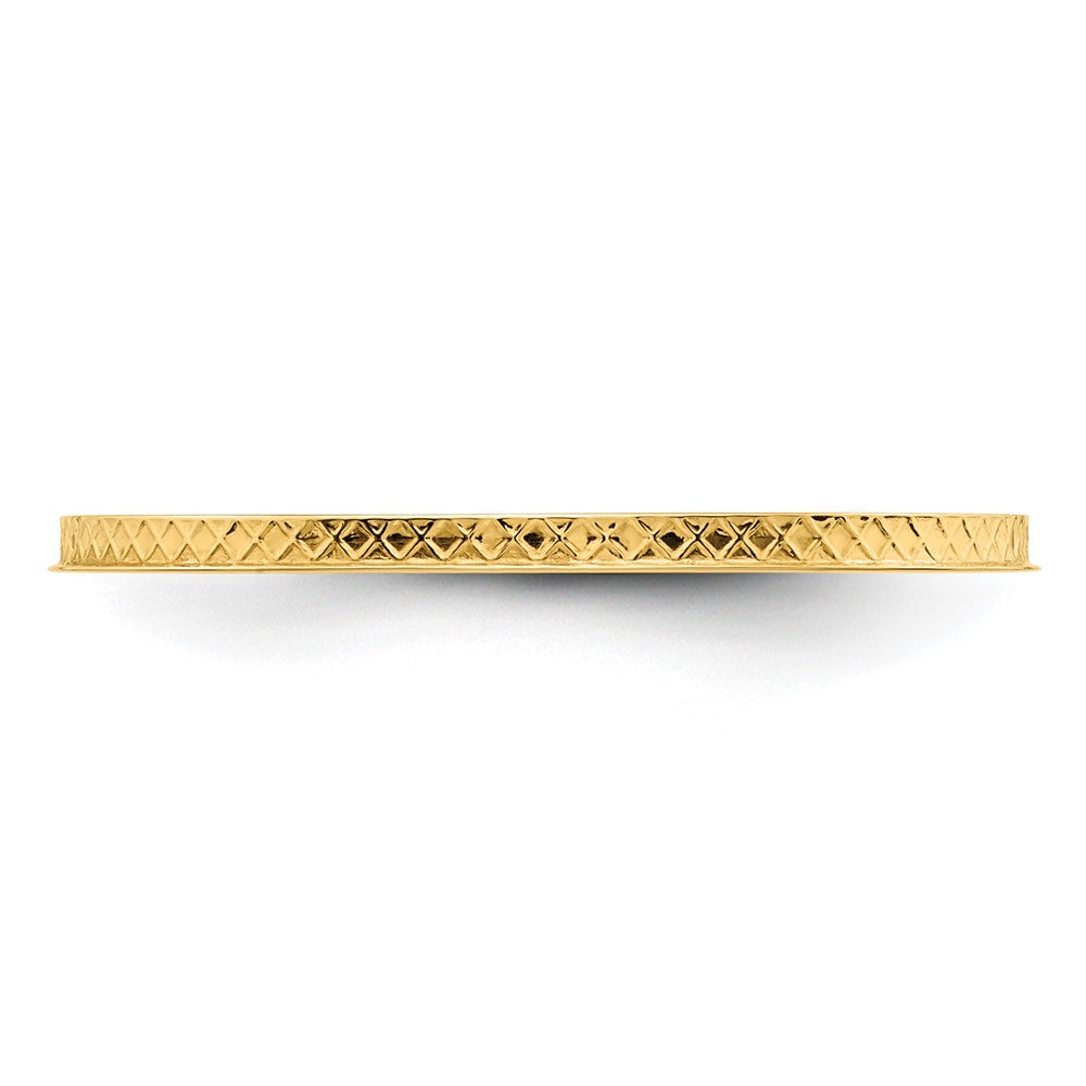 10K Yellow Gold 10K 1.2mm Criss-Cross Pattern Stackable Band Size 4