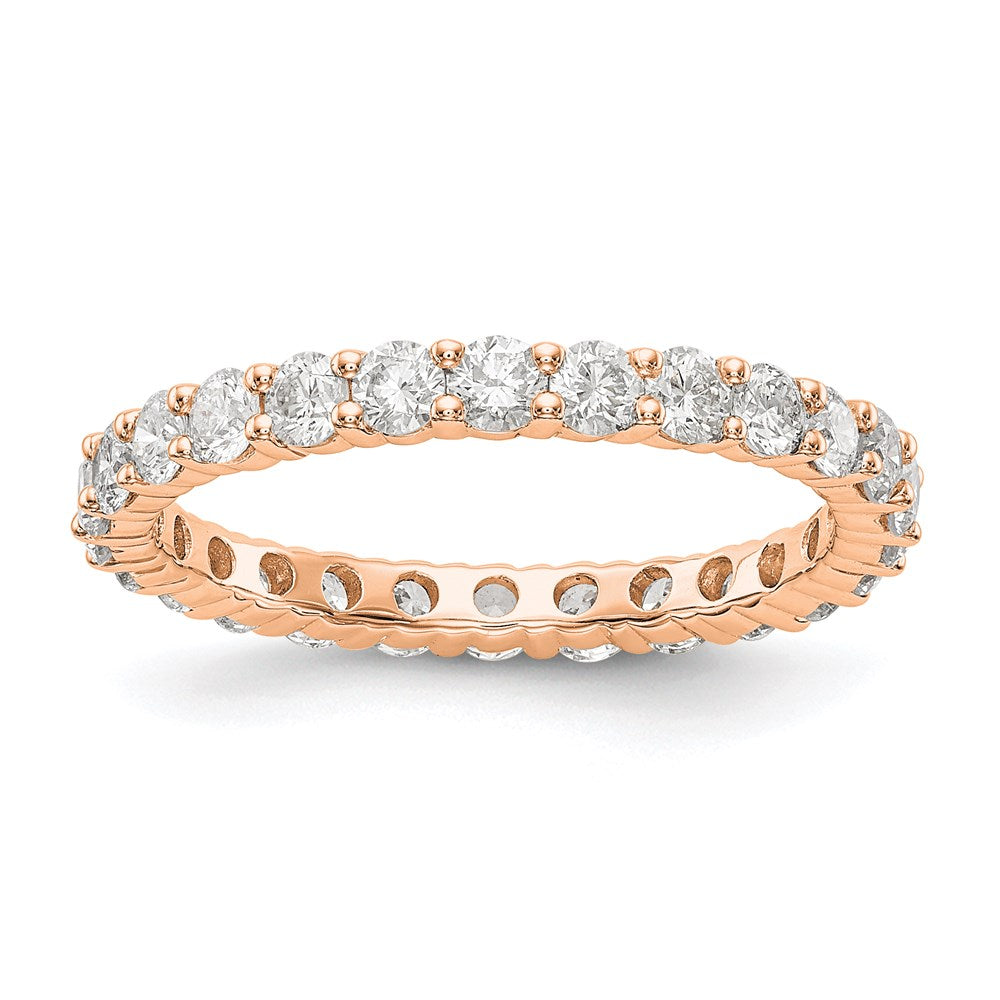 14K Rose Gold 1.5CT Shared Prong Diamond Eternity Wedding Band Ring