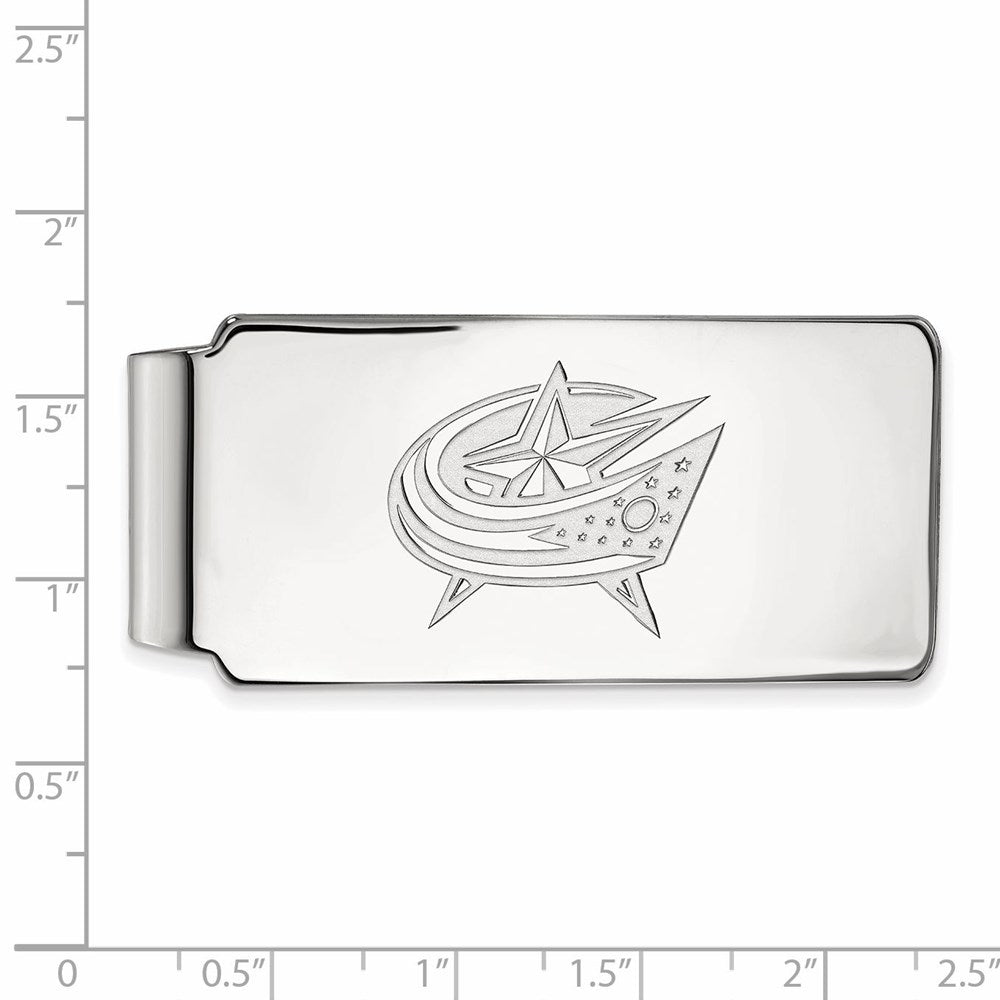 10K White Gold NHL LogoArt Columbus Blue Jackets Money Clip
