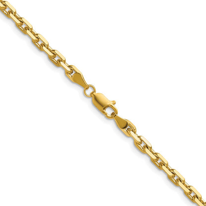 14K Yellow Gold 3.90mm D/C French Link 24 Inch Chain