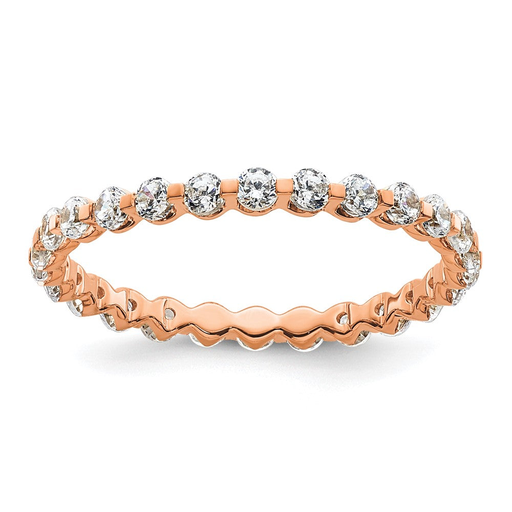 True Origin 14K Rose Gold 7/8 carat Lab Grown Diamond VS+ F+ Size 6 Complete Eternity Wedding Band Ring