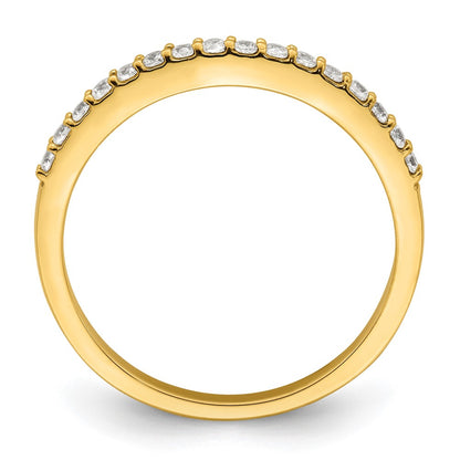 14K Yellow Gold 1/5 carat Diamond Contoured Complete Wedding Band Ring